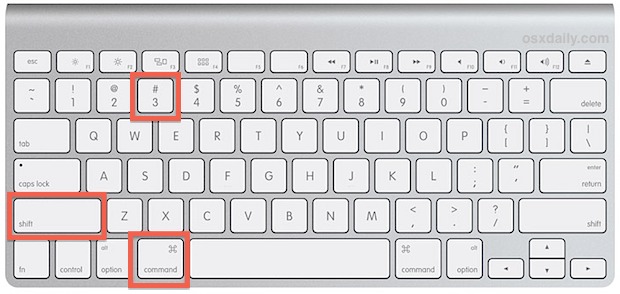 function keys for screenshot on mac